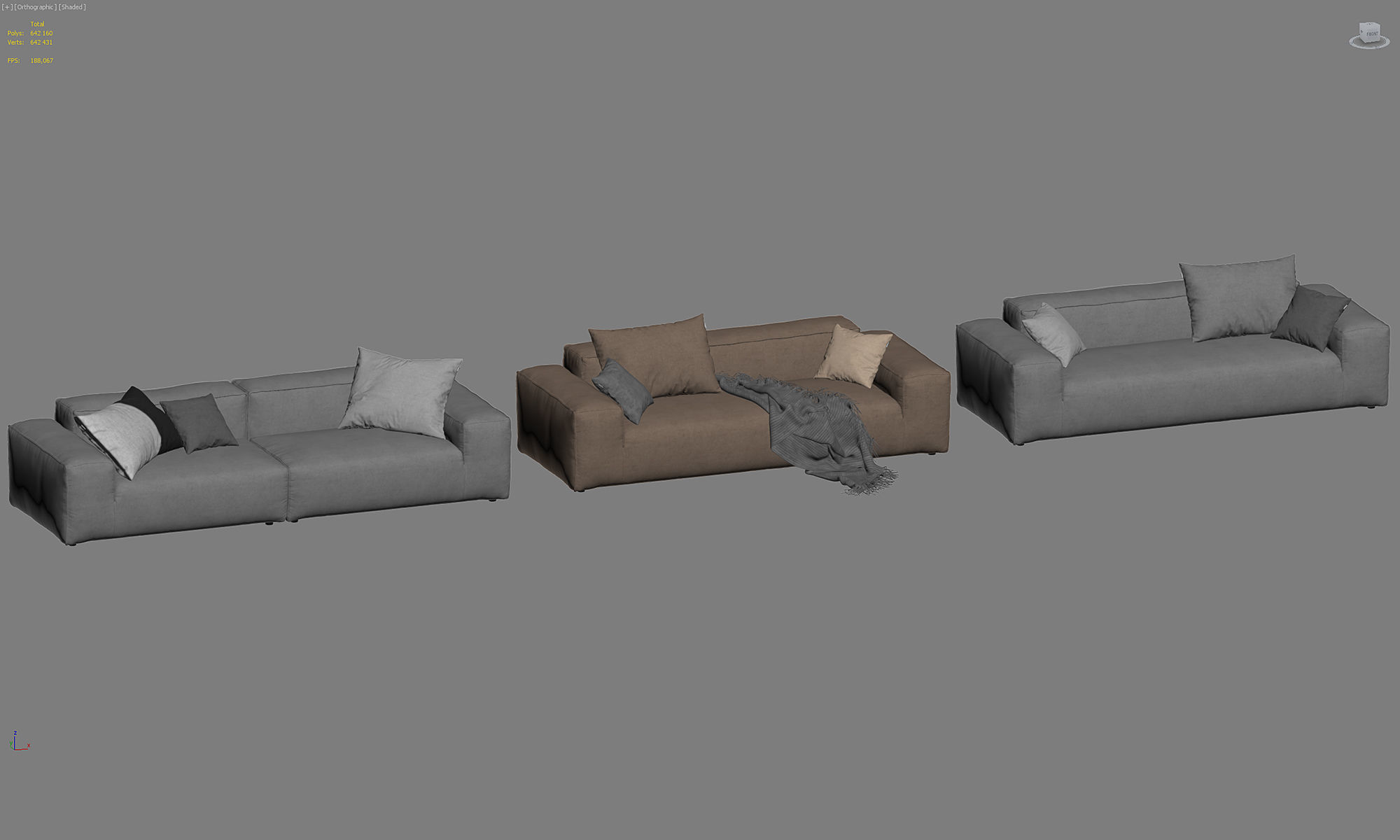 Rolf Benz Freistil 175 modular sofa set 1 3D model_34