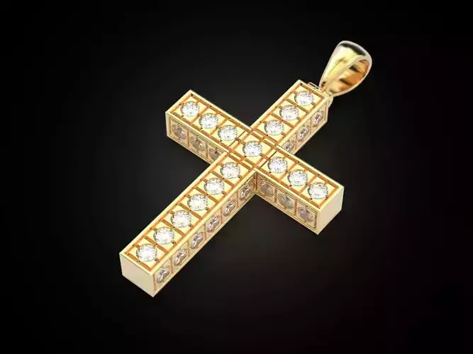 Square cross with gems