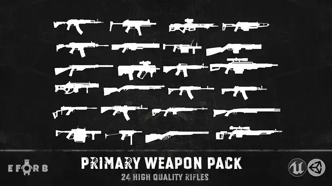 Primary weapon pack Low-poly 3D model