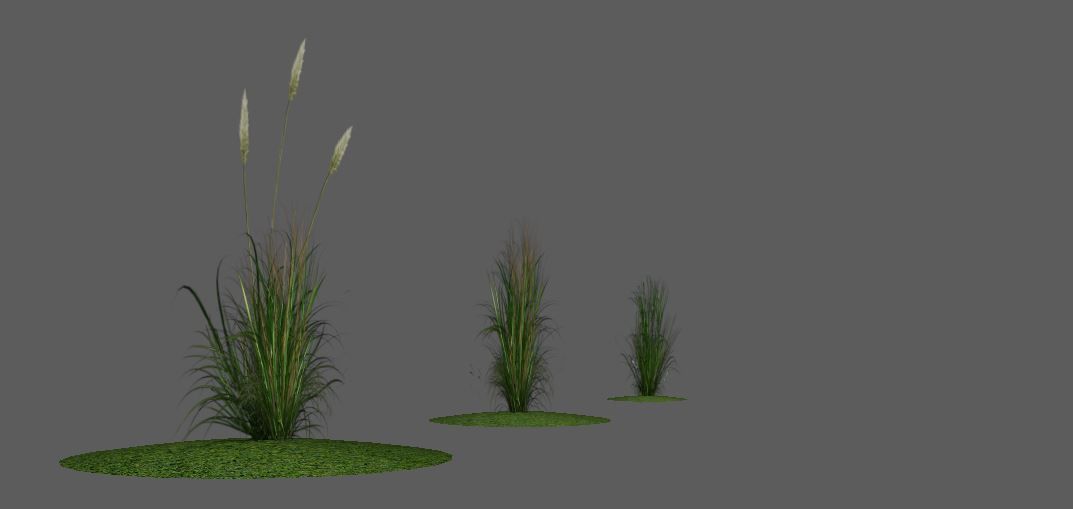 Low Poly Alpha Grass Mega Pack 9 in 1 3D Model Collection_6