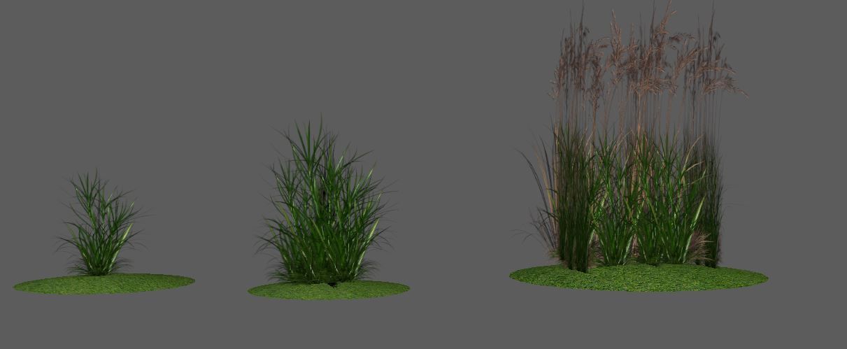 Low Poly Alpha Grass Mega Pack 9 in 1 3D Model Collection_8