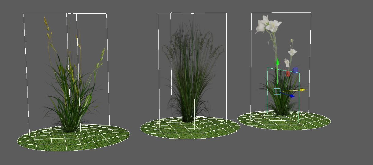 Low Poly Alpha Grass Mega Pack 9 in 1 3D Model Collection_4