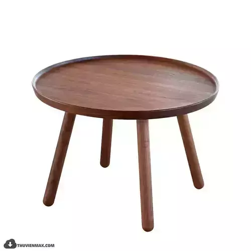 table round coffee with wooden legs Free 3D model