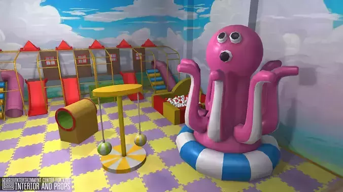 Entertainment center for kids - interior and props