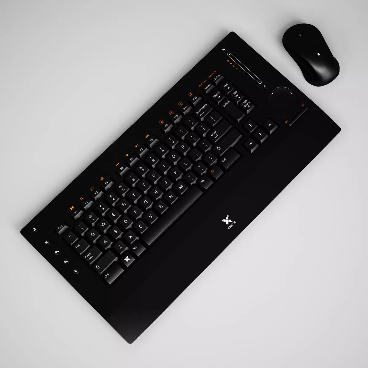 CGAxis Keyboard with Mouse 3D model_0