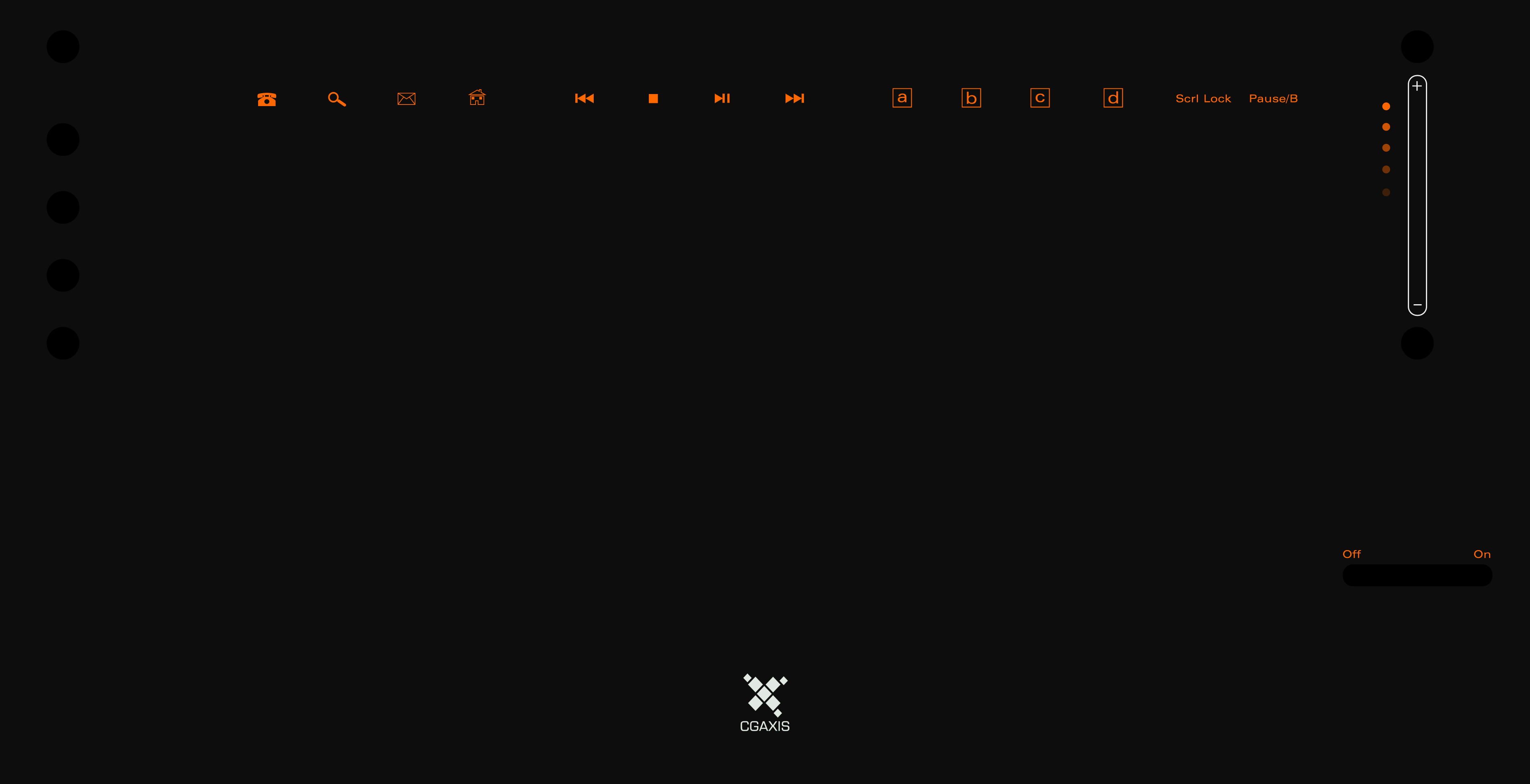 CGAxis Keyboard with Mouse 3D model_3