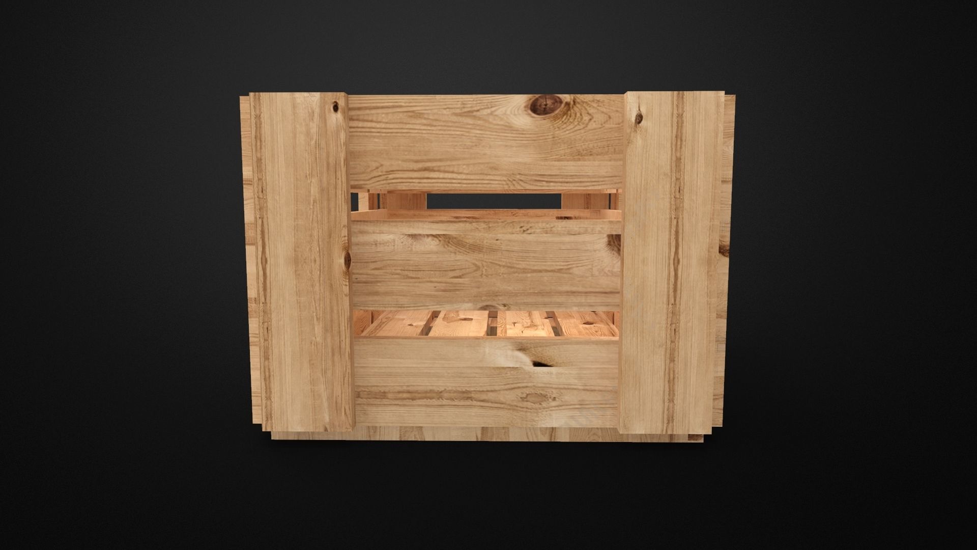 Wood board crate 3D model_6