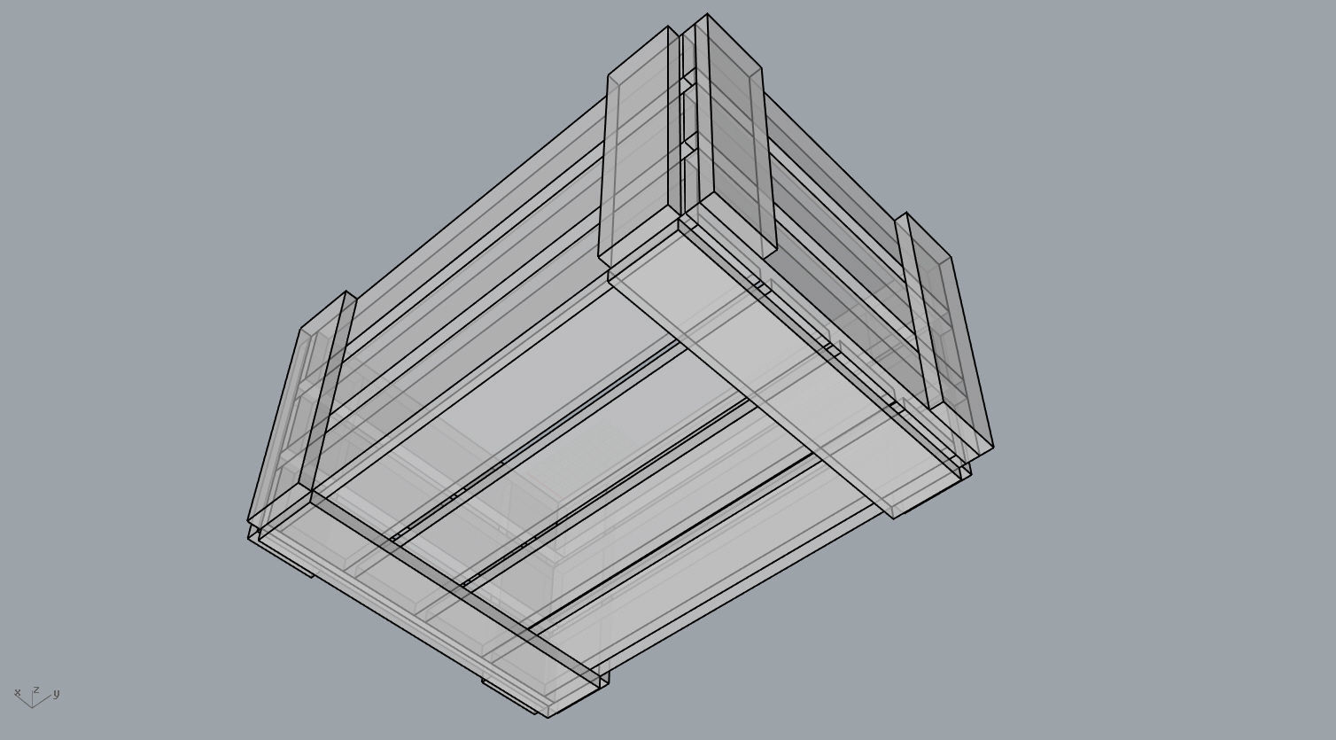 Wood board crate 3D model_8