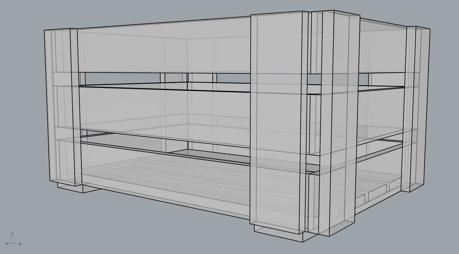 Wood board crate 3D model_7