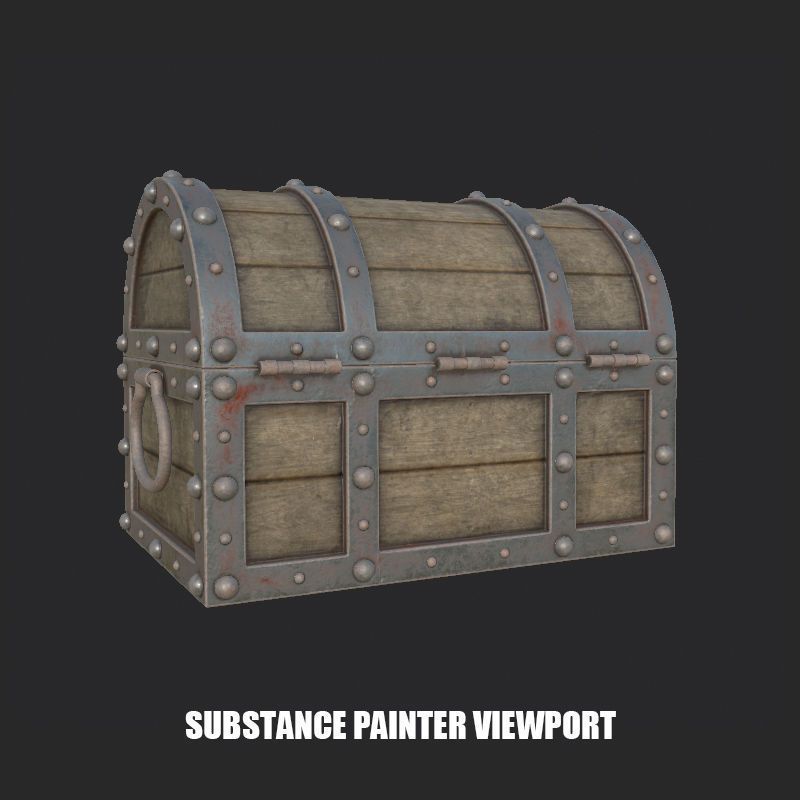 Treasure Chest Low Poly PBR Low-poly 3D model_2