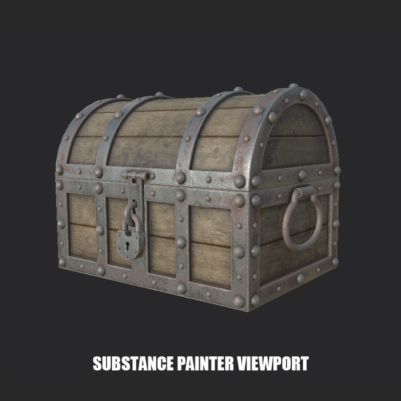 Treasure Chest Low Poly PBR Low-poly 3D model_1