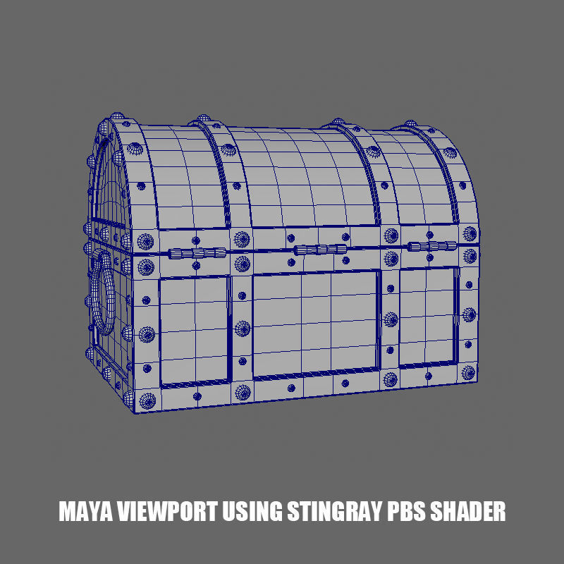 Treasure Chest Low Poly PBR Low-poly 3D model_13