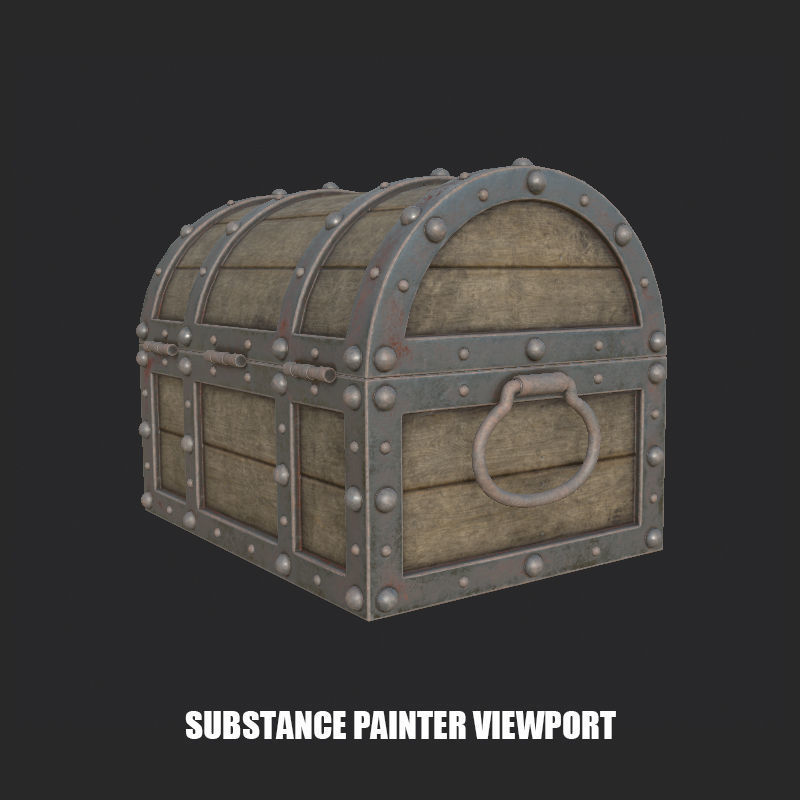 Treasure Chest Low Poly PBR Low-poly 3D model_3