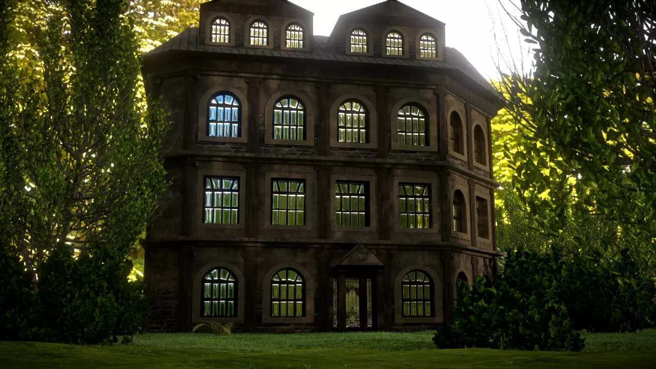 City house Low-poly 3D model_0