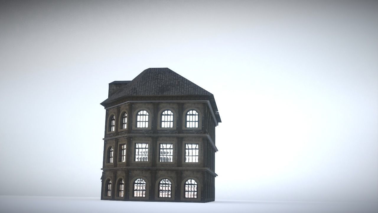 City house Low-poly 3D model_14