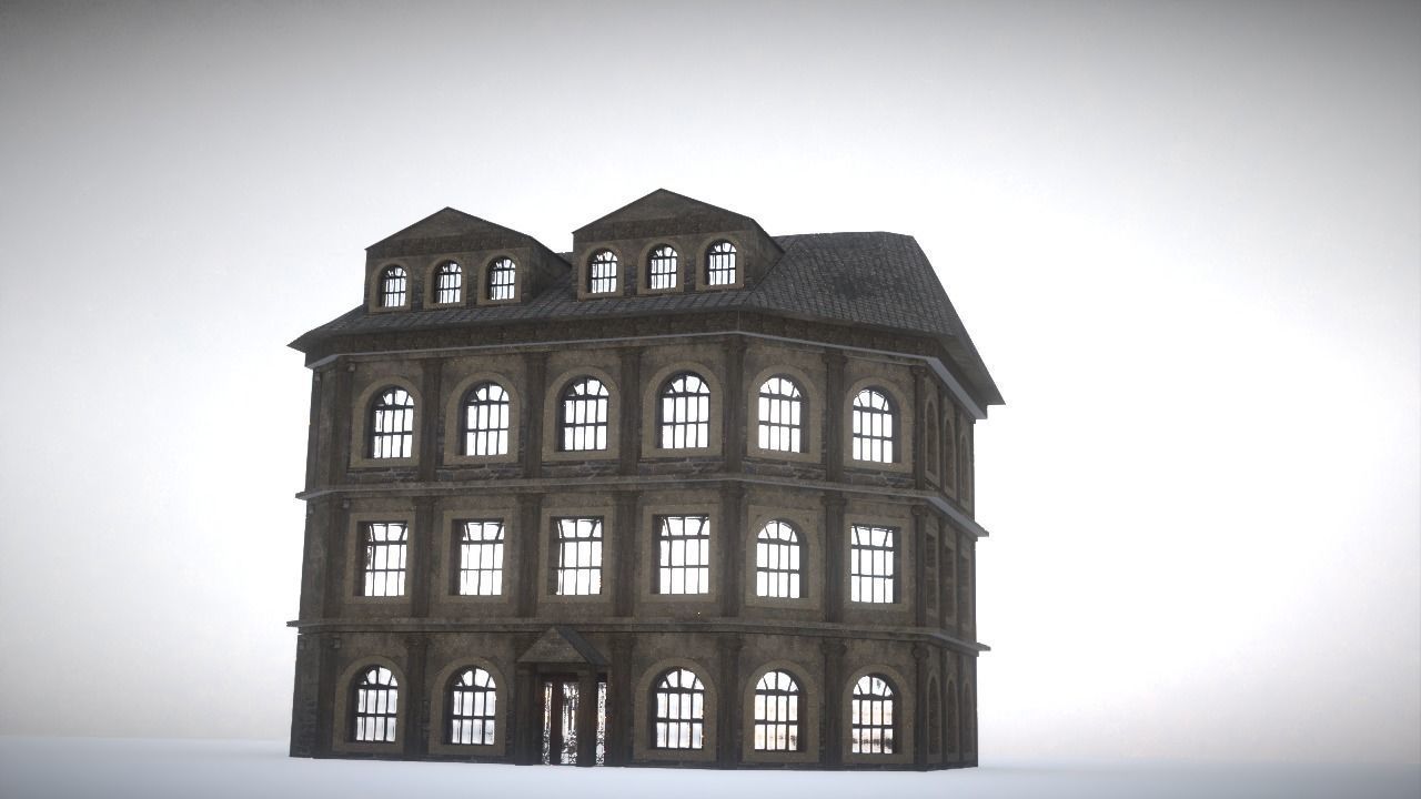 City house Low-poly 3D model_11