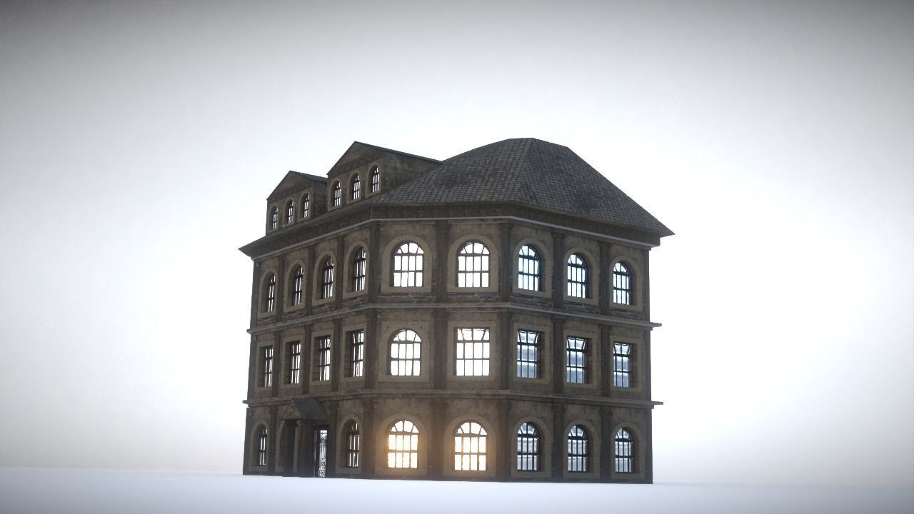 City house Low-poly 3D model_7