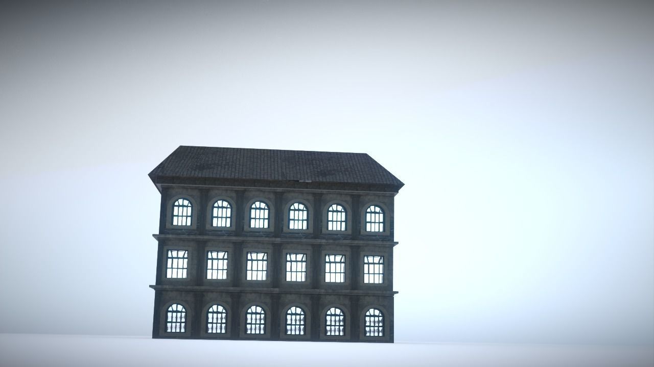 City house Low-poly 3D model_9