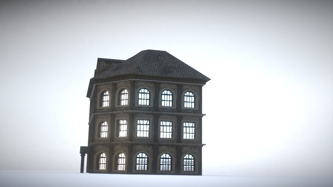 City house Low-poly 3D model_13