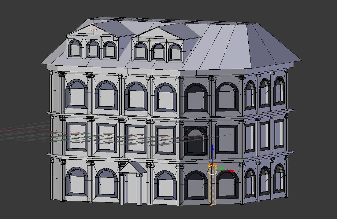 City house Low-poly 3D model_3