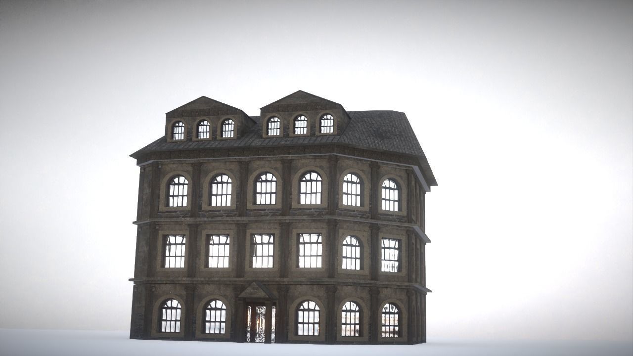 City house Low-poly 3D model_10