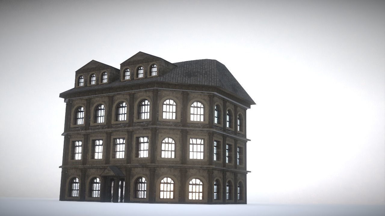 City house Low-poly 3D model_2