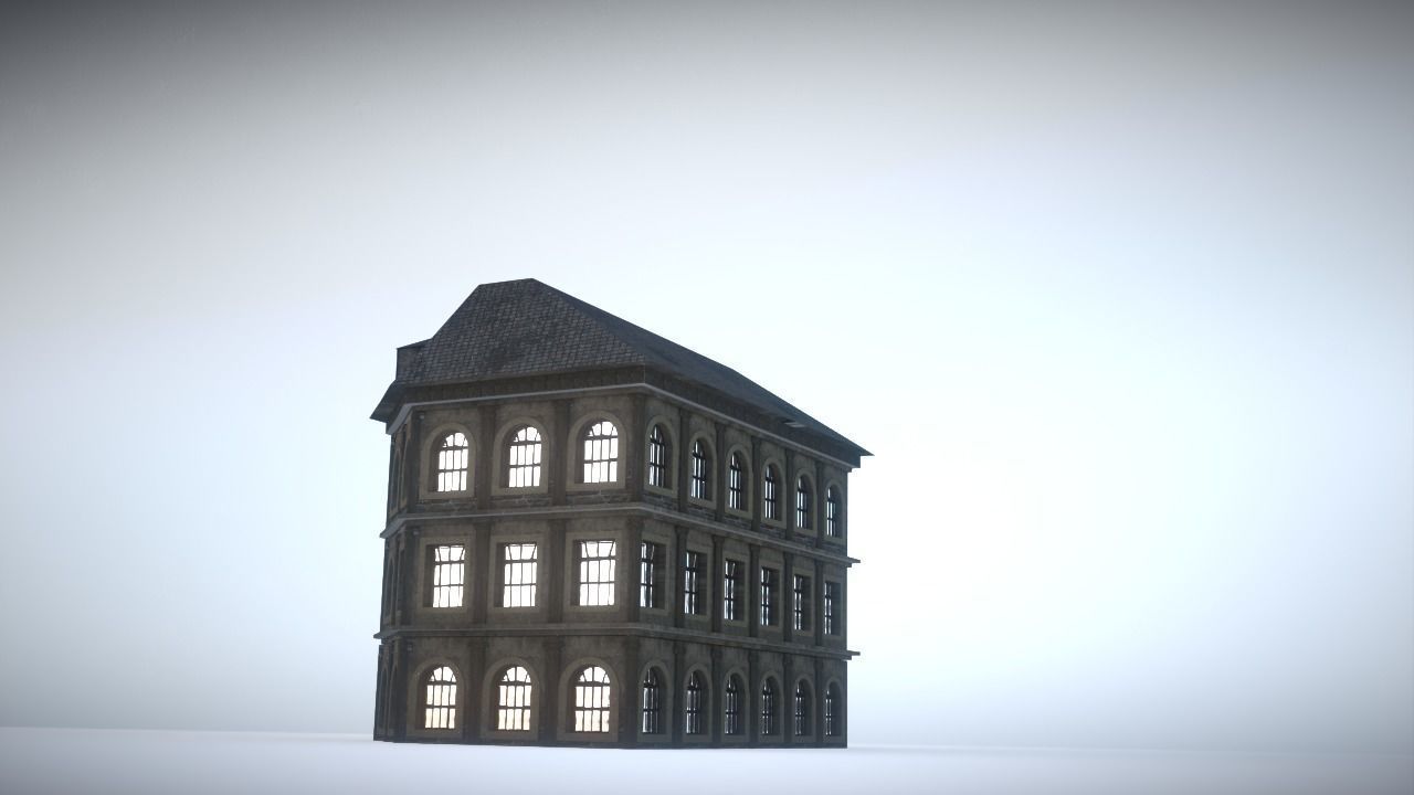 City house Low-poly 3D model_5