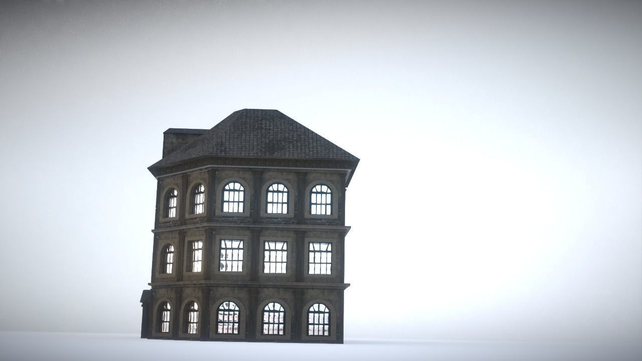 City house Low-poly 3D model_12