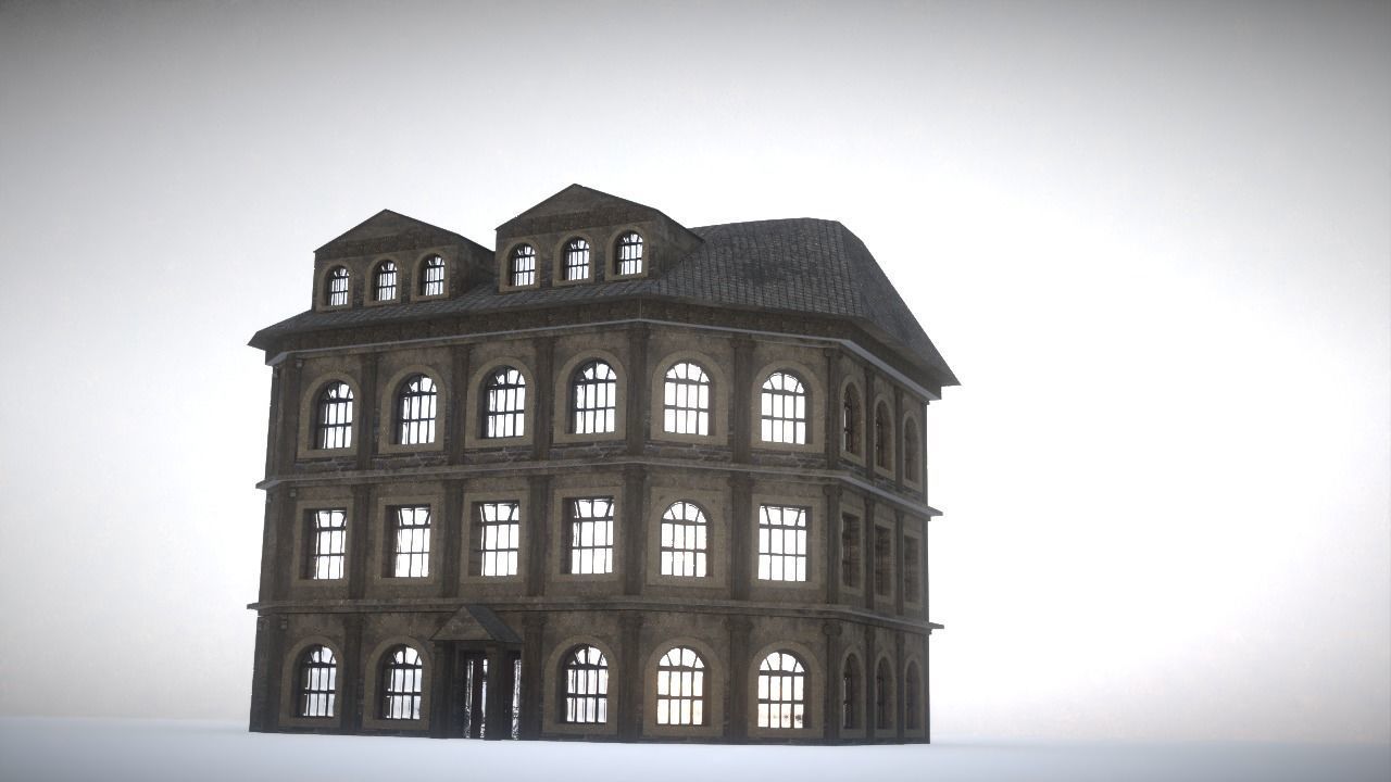 City house Low-poly 3D model_8