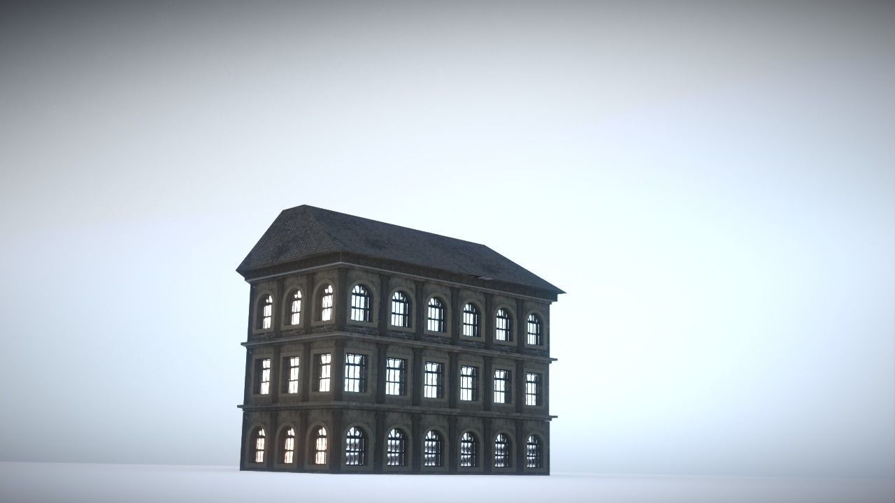 City house Low-poly 3D model_4