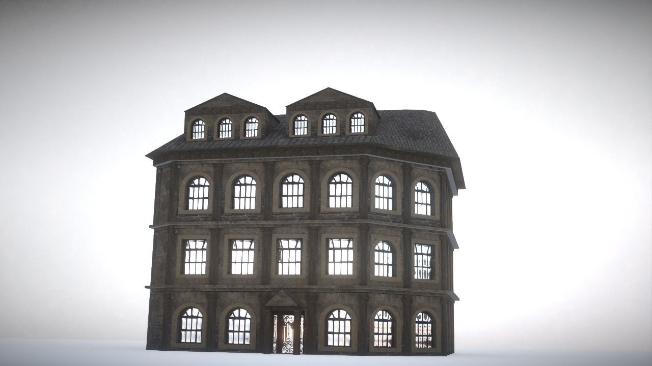 City house Low-poly 3D model_18