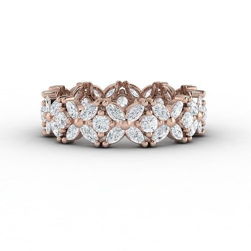 Diamond Eternity Ring   with marquises  3D print model