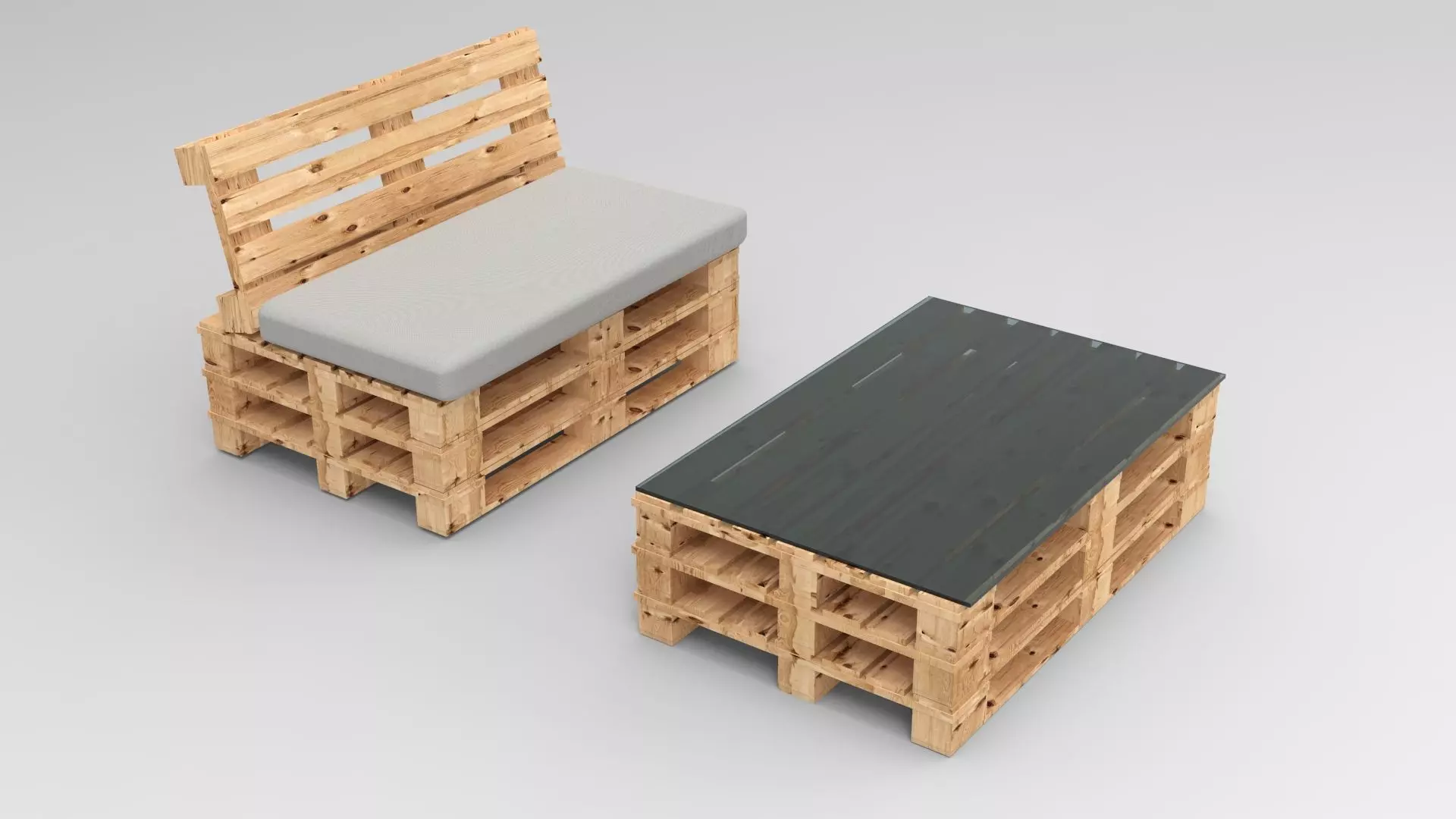 Pallet furniture 3D model