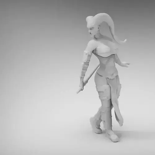 Tattoo Female Space Warrior 3D print model