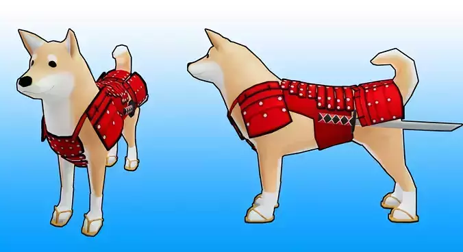 Samurai Shiba - Game Ready