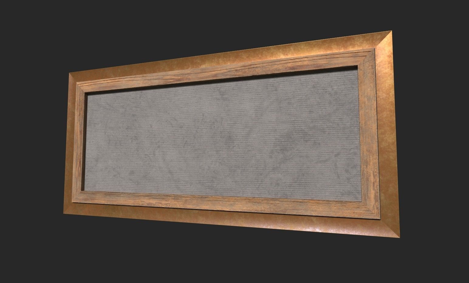 Gold Frame with Stretcher and Oil Painting Low-poly 3D model_2