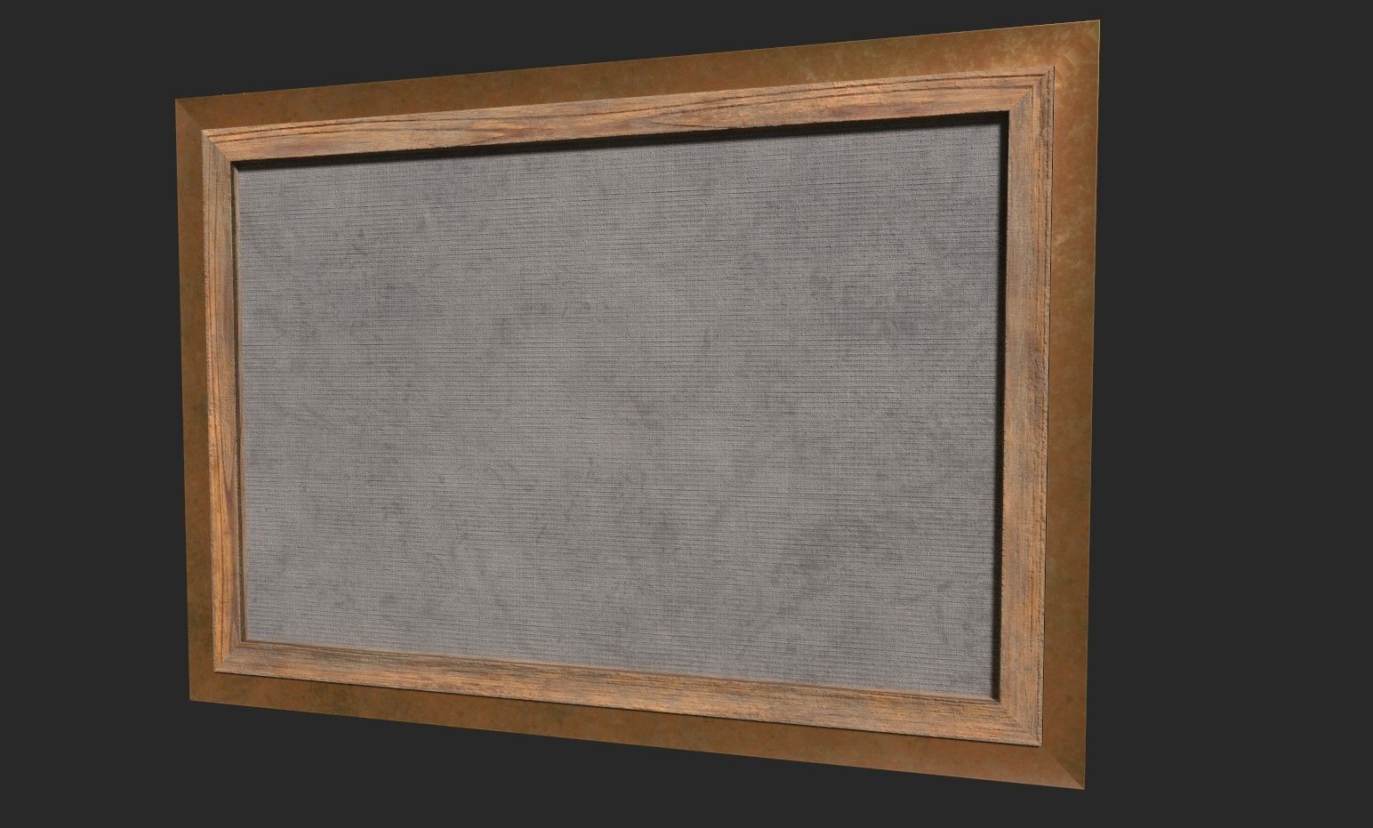 Gold Frame with Stretcher and Oil Painting Low-poly 3D model_2