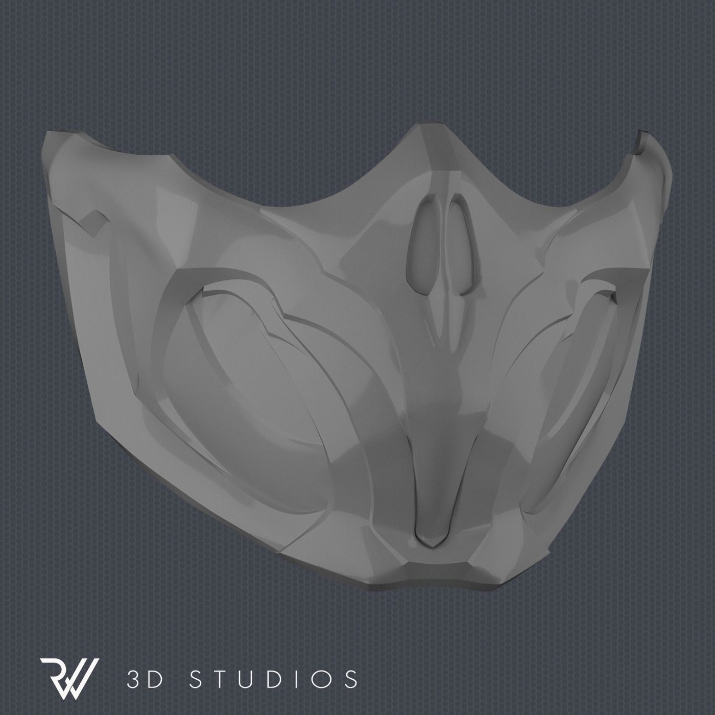 MK11 Scorpion Mask V1 - STL File 3D print model_3