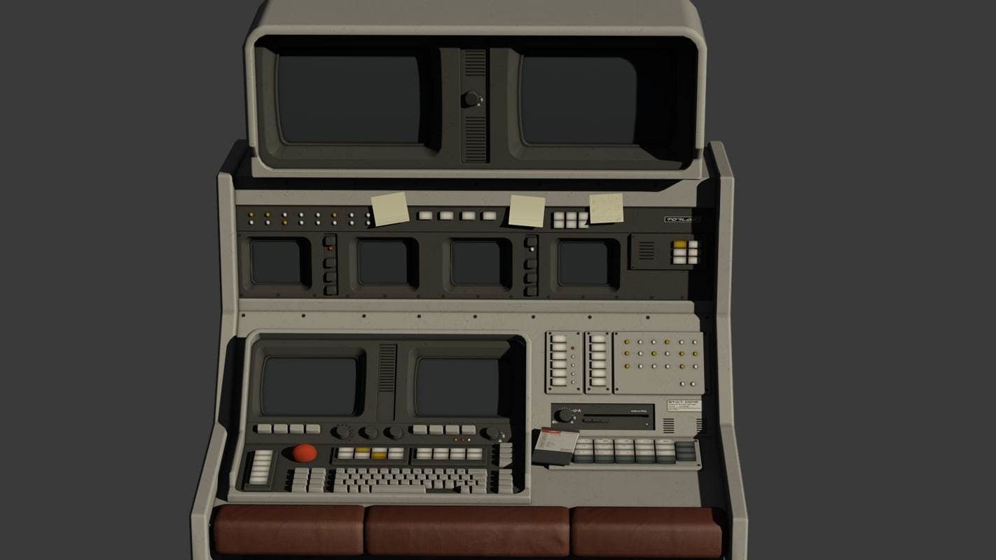 Control Desk Low-poly 3D model_3