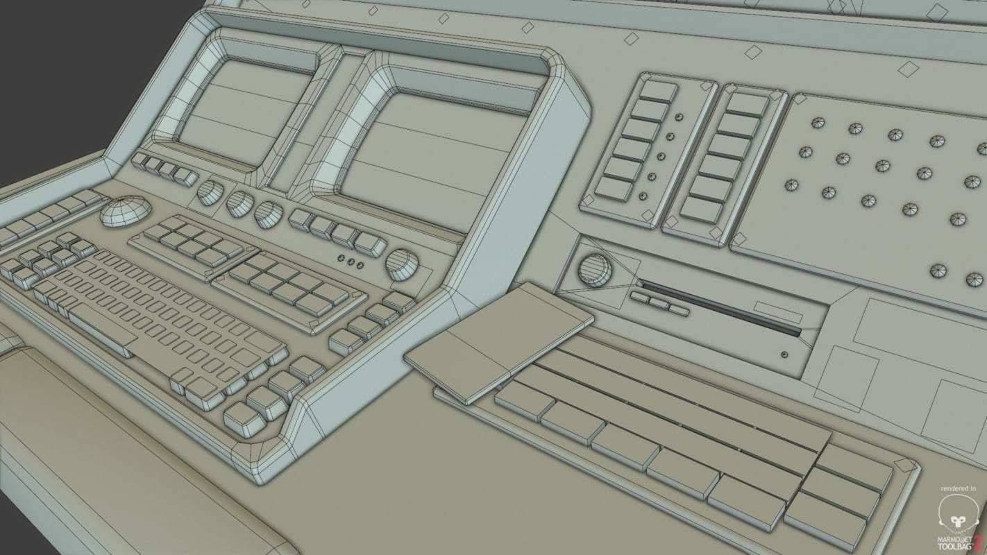 Control Desk Low-poly 3D model_27