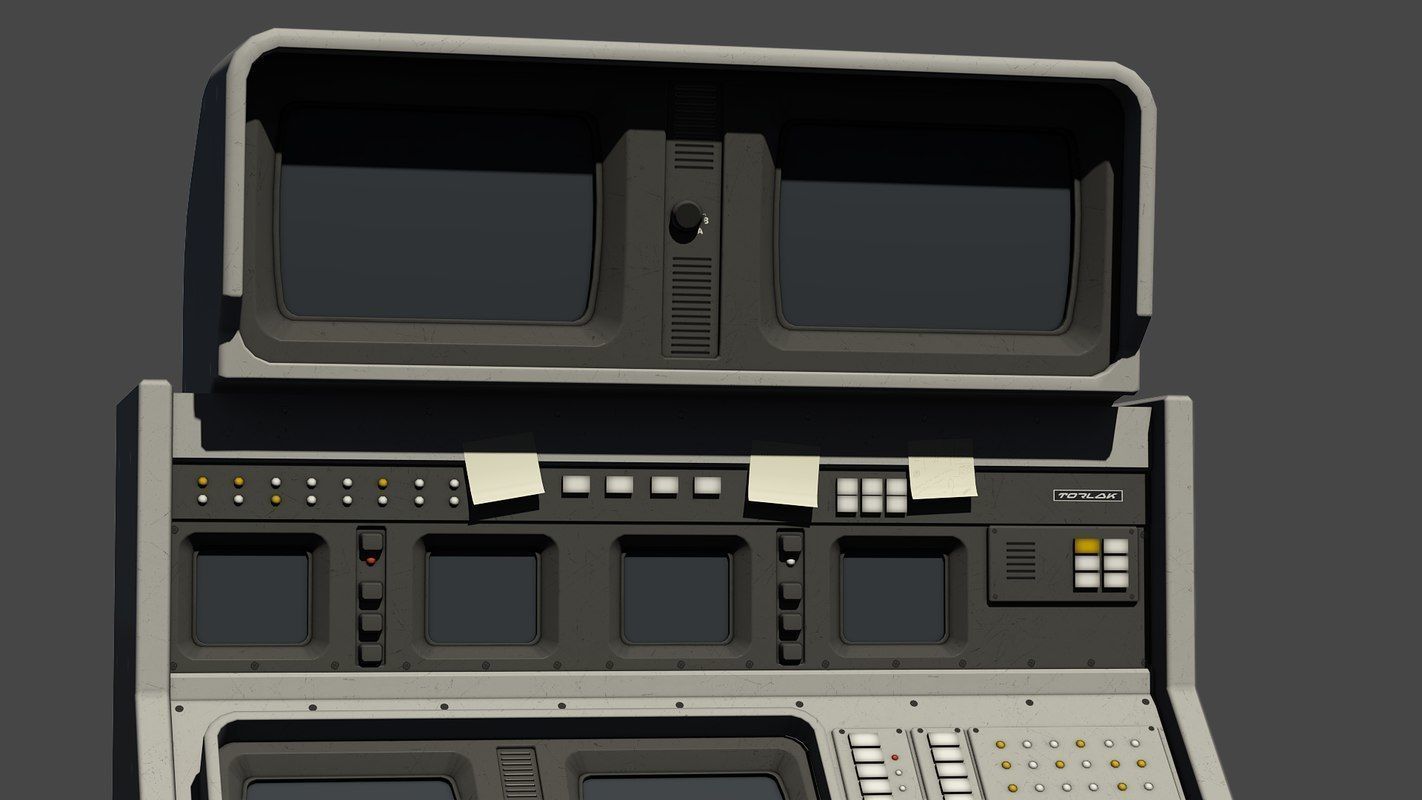 Control Desk Low-poly 3D model_7