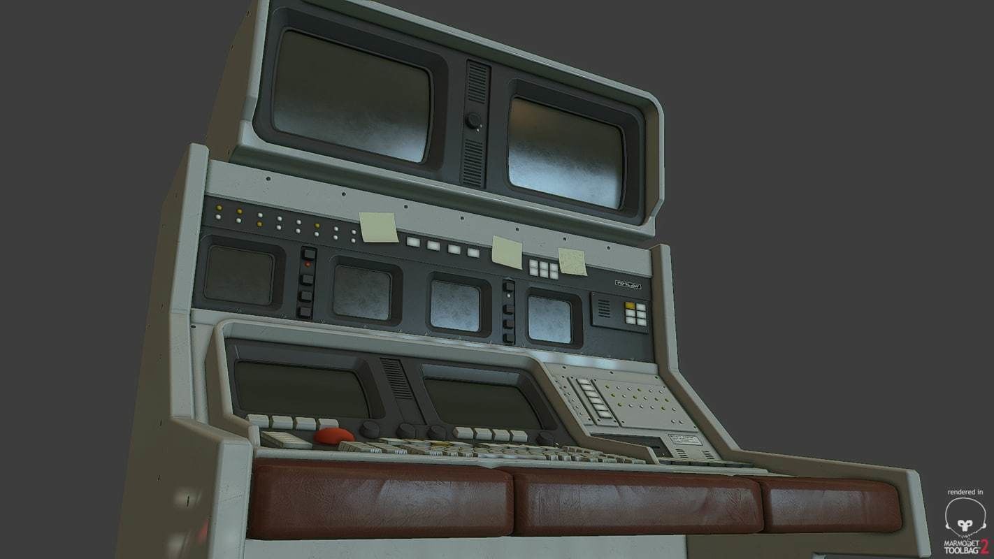 Control Desk Low-poly 3D model_14