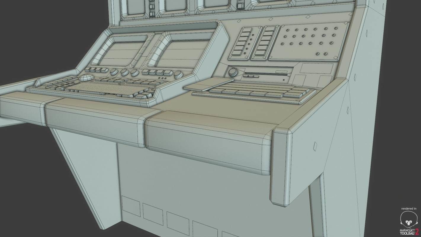 Control Desk Low-poly 3D model_26