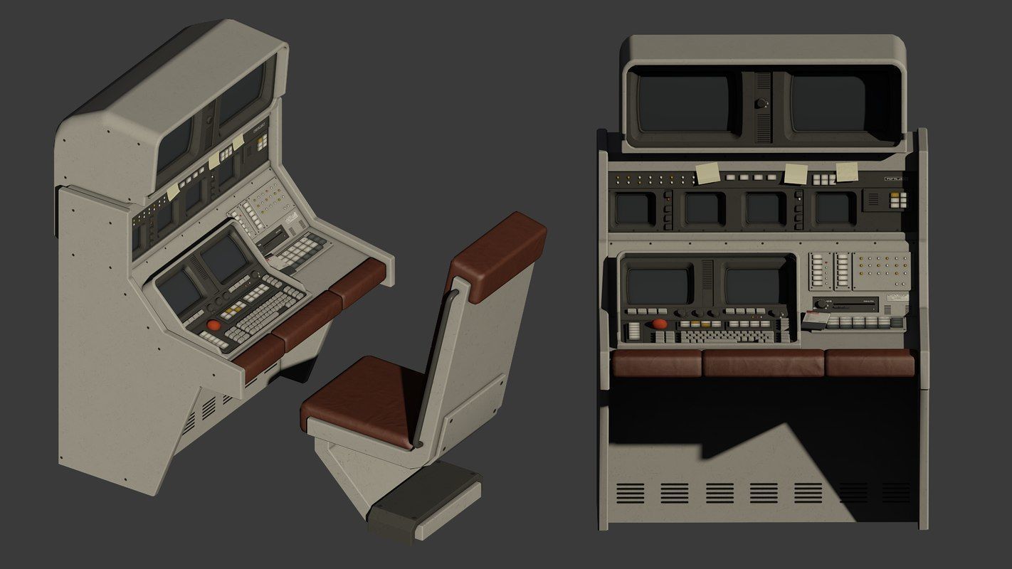 Control Desk Low-poly 3D model_4