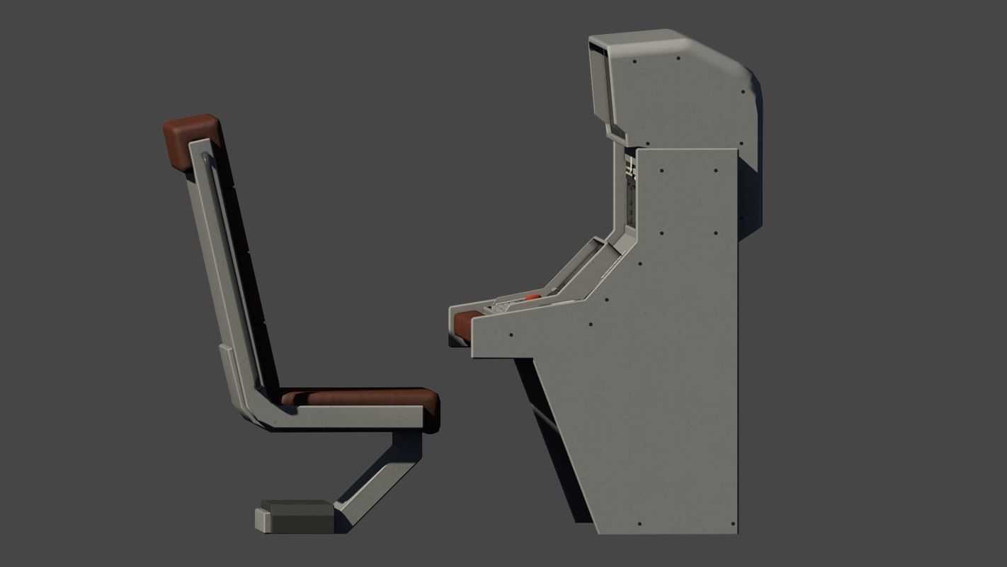 Control Desk Low-poly 3D model_10