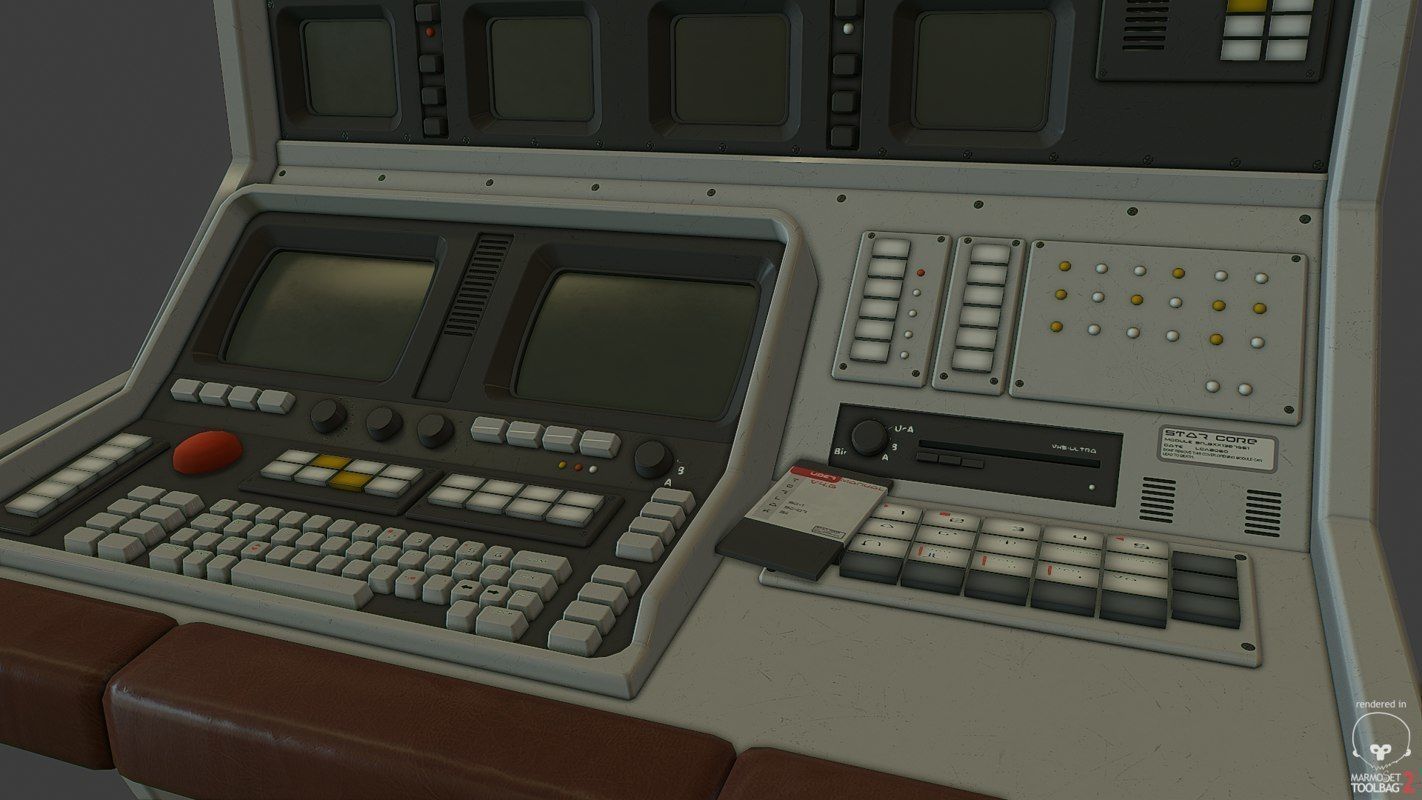 Control Desk Low-poly 3D model_15