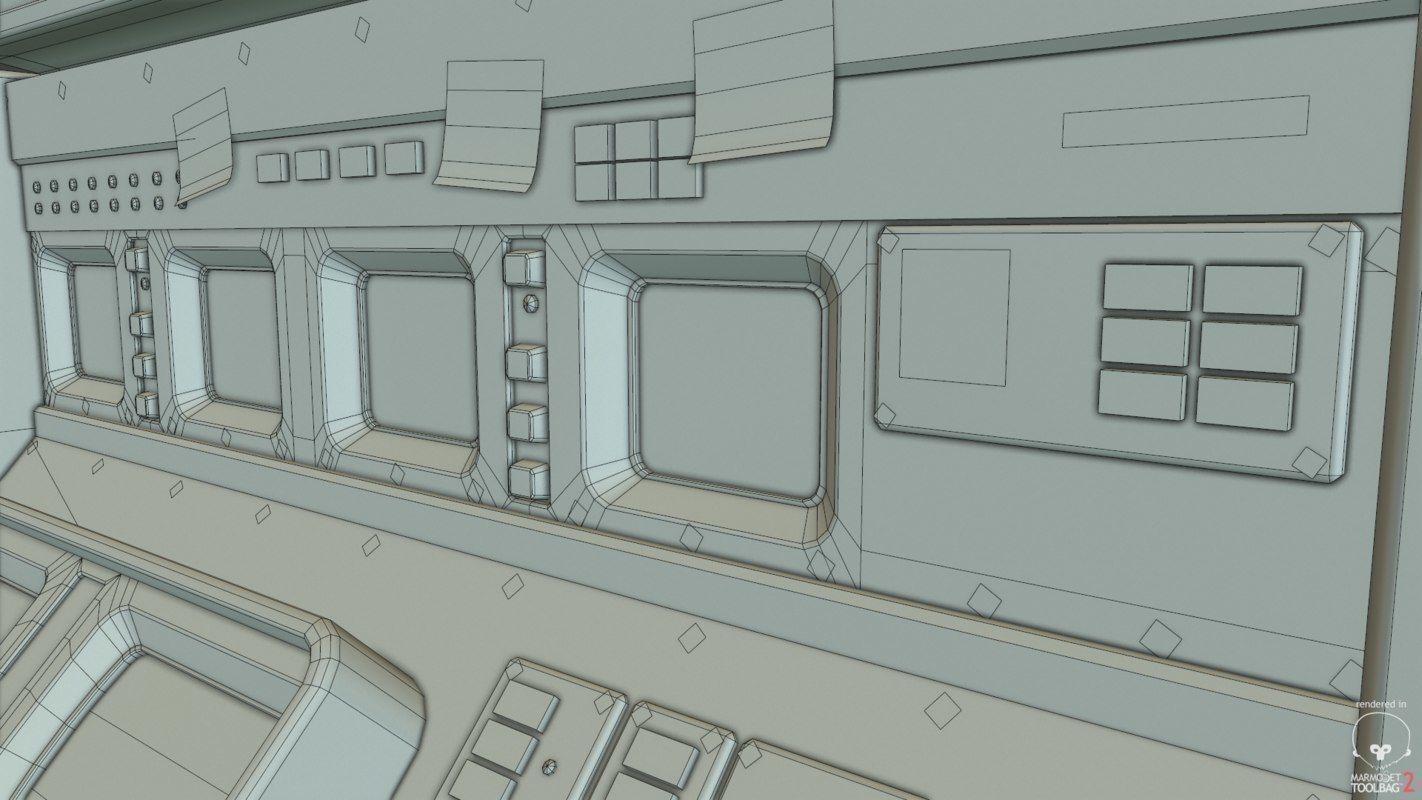 Control Desk Low-poly 3D model_28