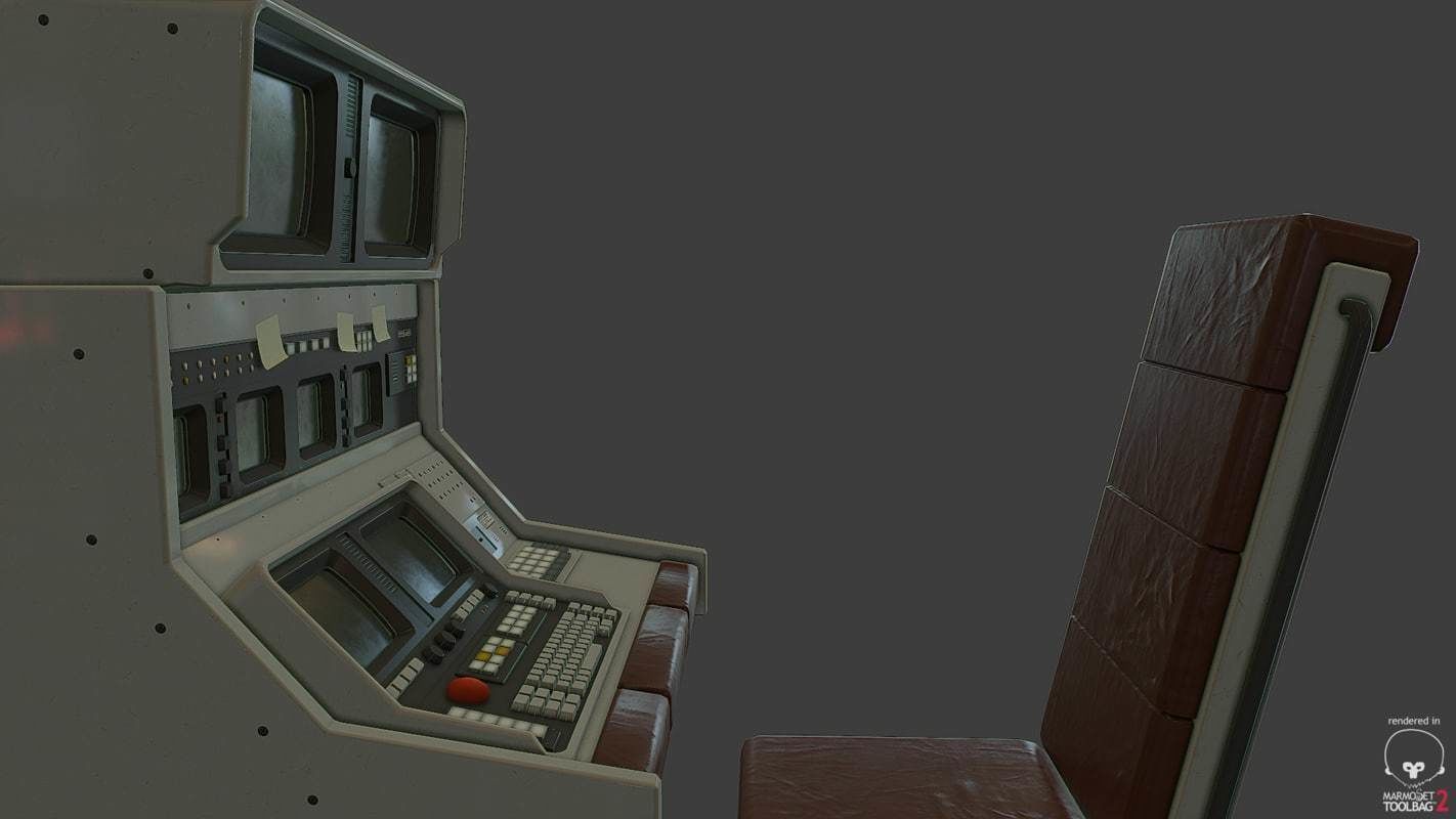 Control Desk Low-poly 3D model_16
