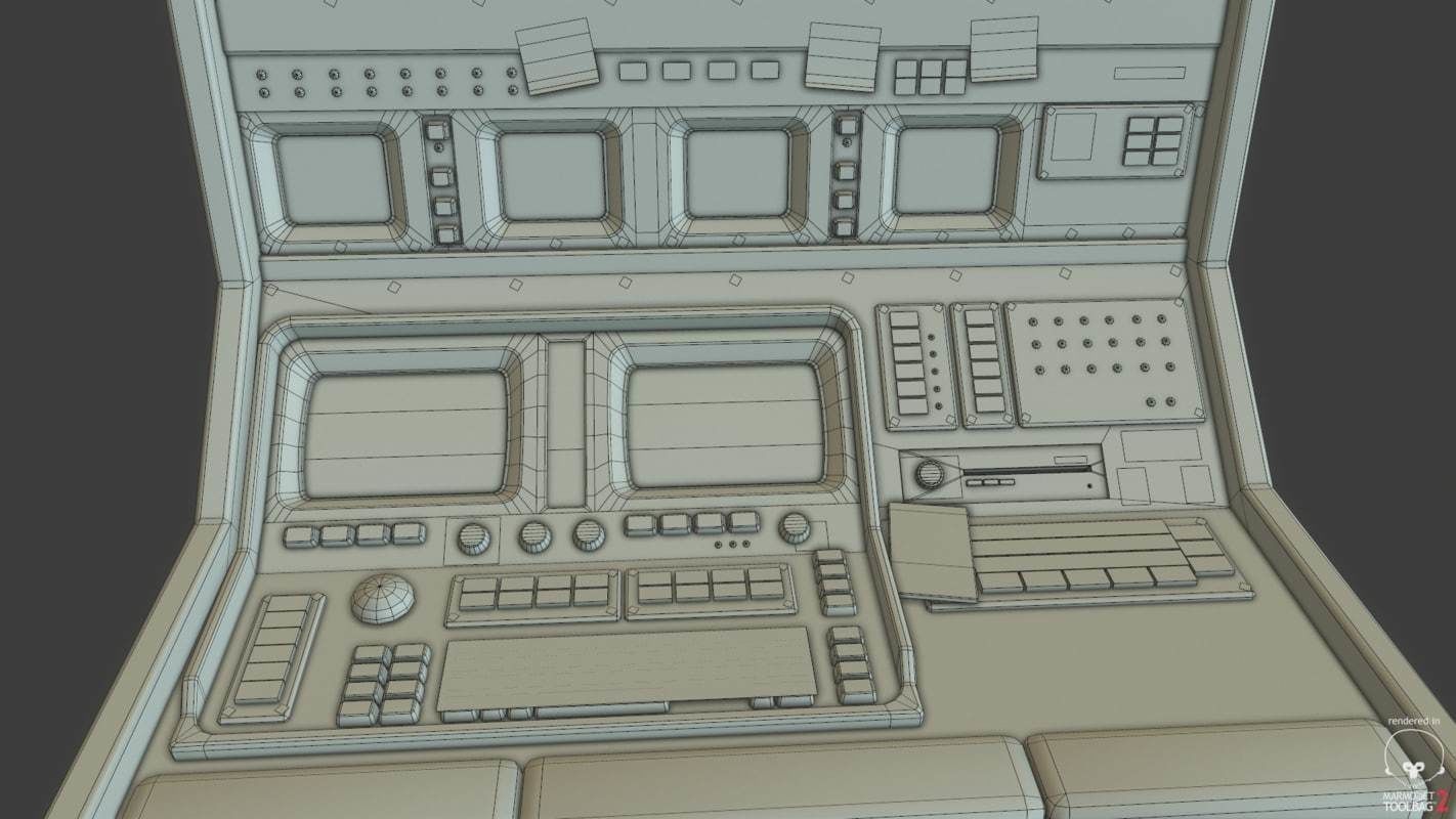 Control Desk Low-poly 3D model_25