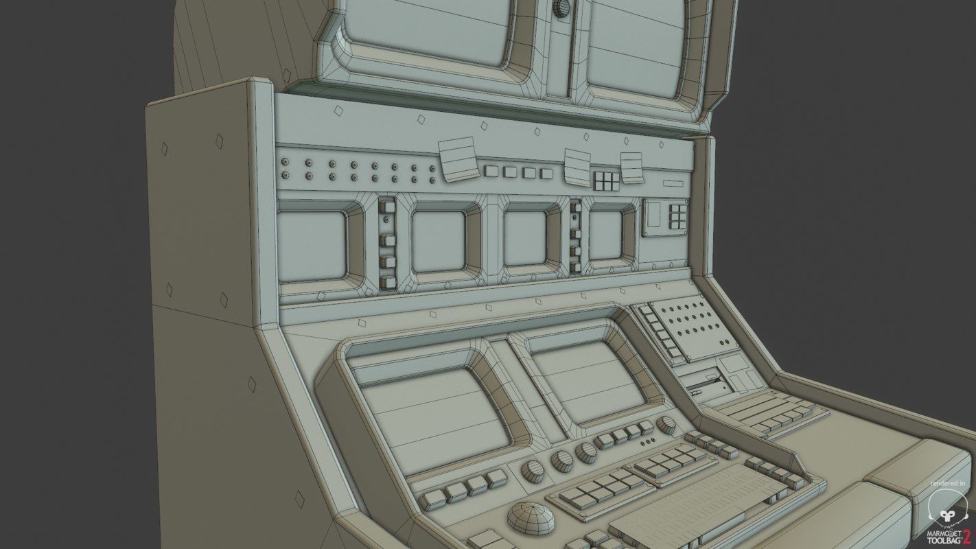 Control Desk Low-poly 3D model_24